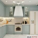 yeşil tonlarda mutfak