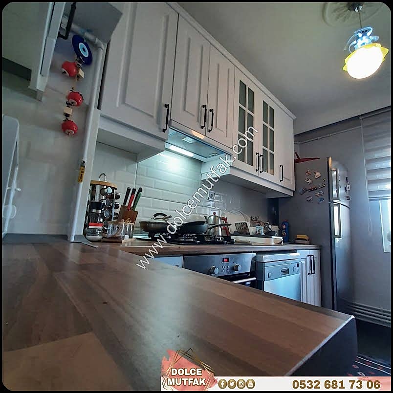 BEYAZ AHŞAP RENK MUTFAK